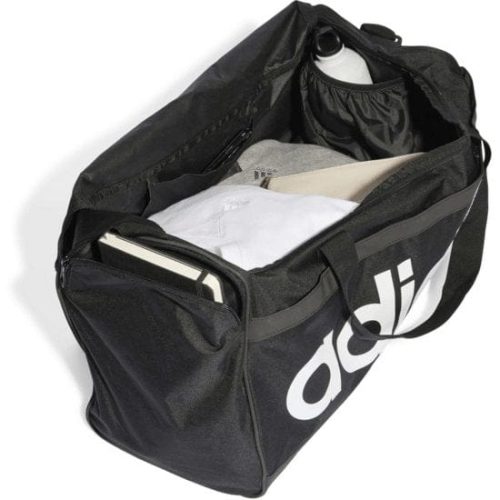 adidas essentials linear black duffel bag medium 990743