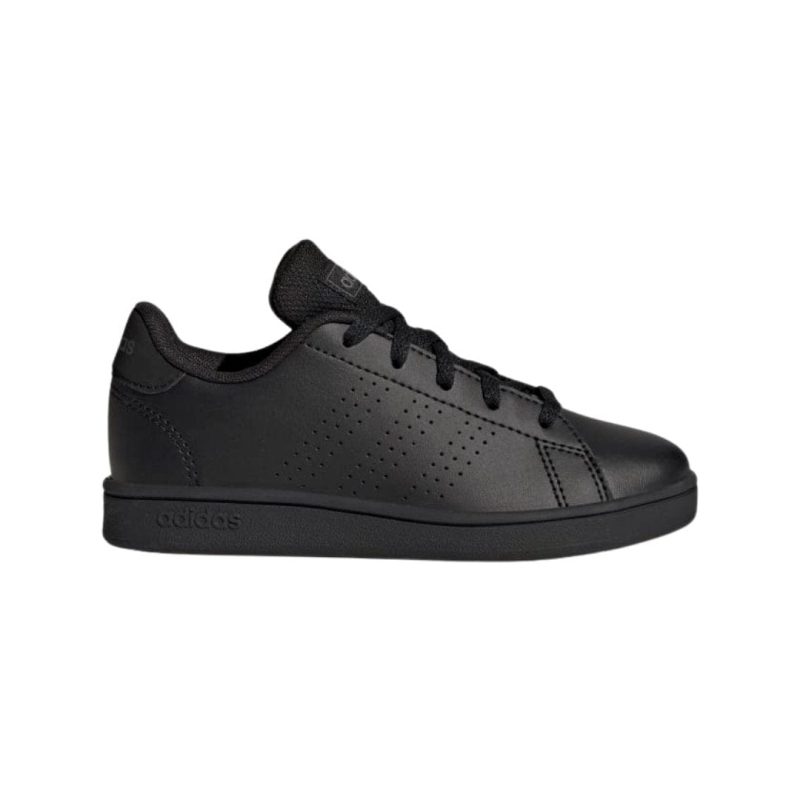 adidas junior advantage lifestyle court lace triple black shoe 980536