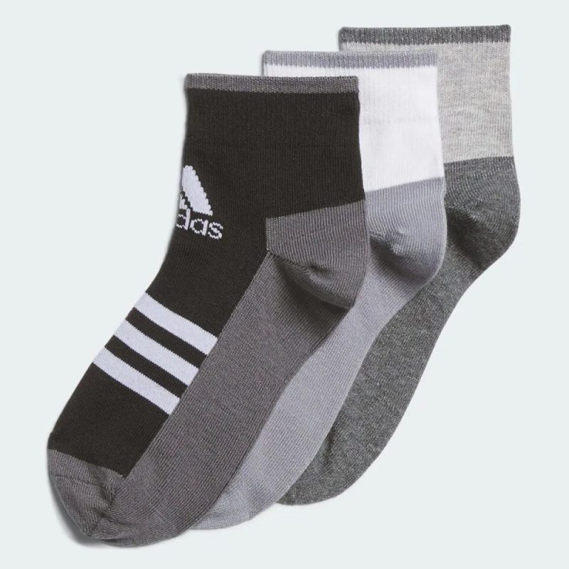 adidas junior ankle 3 pk whitegreyblack socks 636598