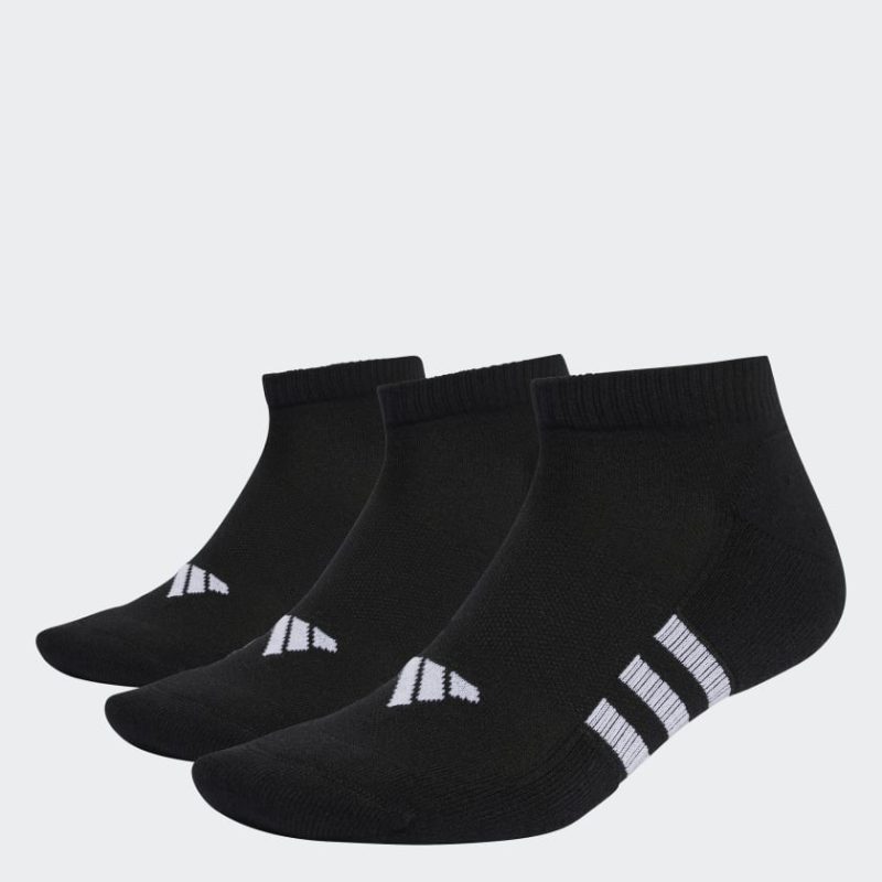 adidas performance cushioned low 3 pack black socks 108295