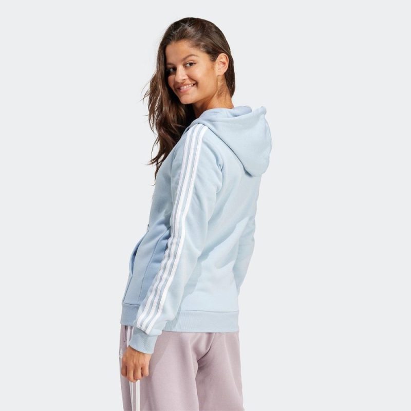 adidas womens 3 stripes blue jacket 790316