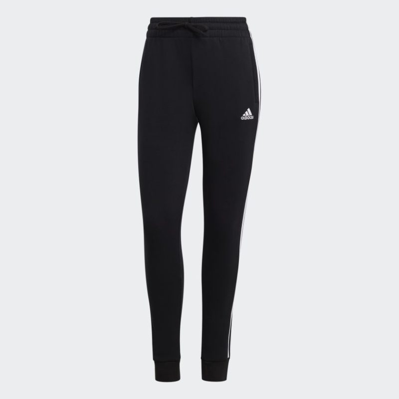 adidas womens 3 stripes fleece pant blackwhite 469013