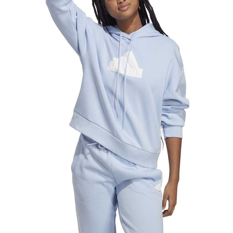 adidas womens badge of sport blue hoodie 145518