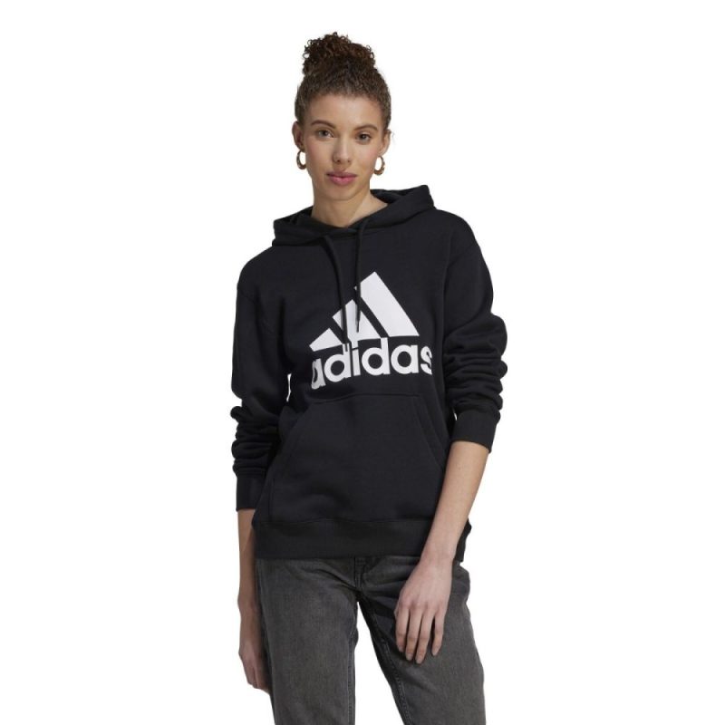 adidas womens big logo fleece hood black 150194