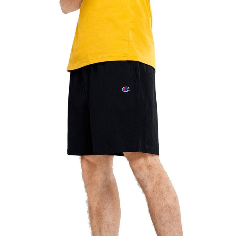 champion mens c logo jersey black shorts 424846