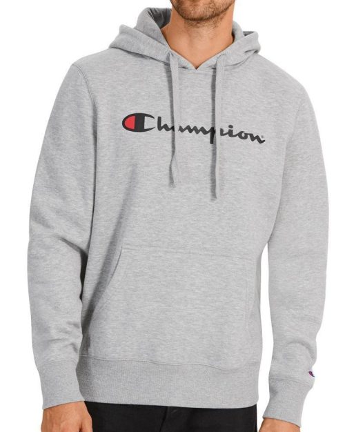 champion mens script grey hoodie 231296