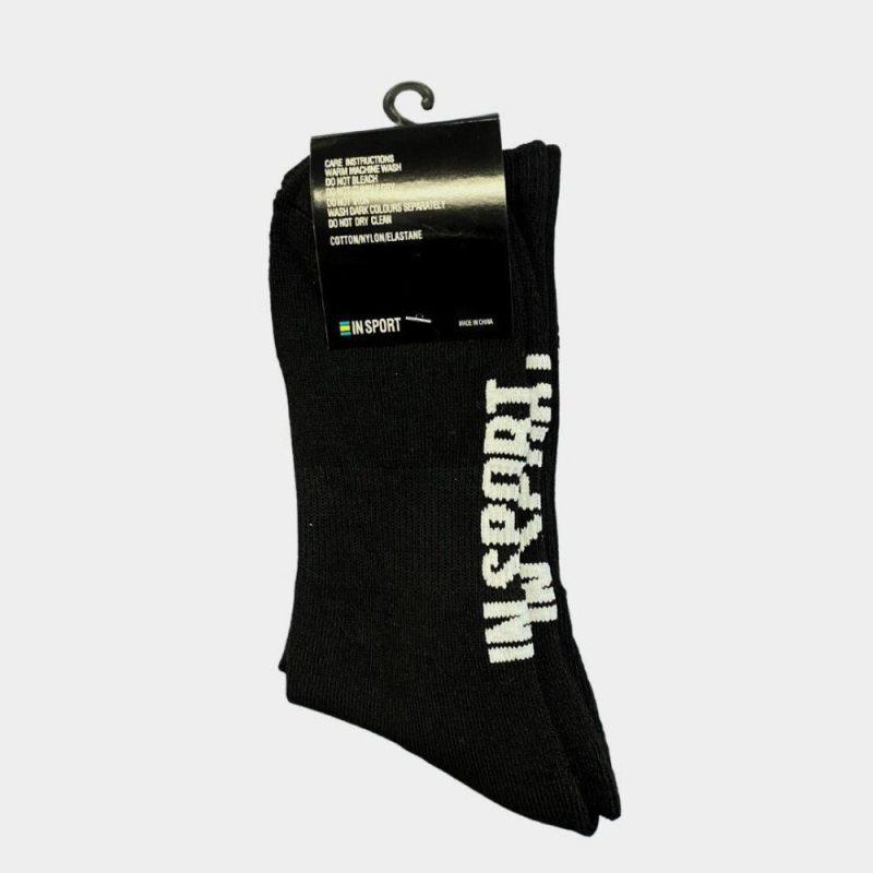 insport mens 2 pair crew black socks 8 12 462933