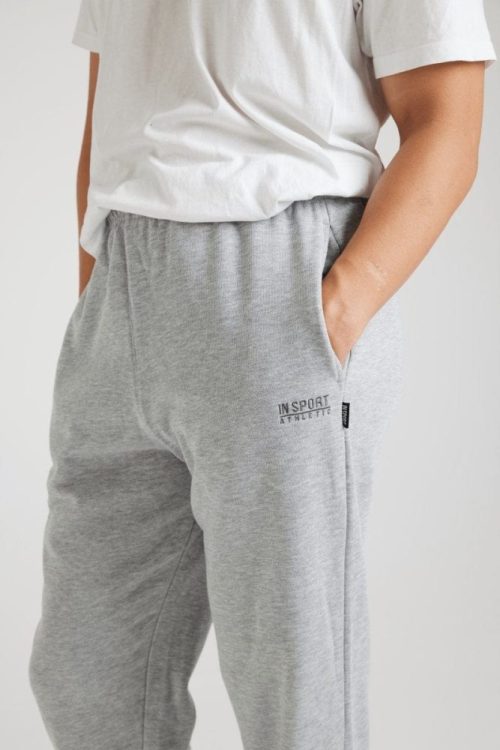 insport mens aspen grey trackpants open leg 592570