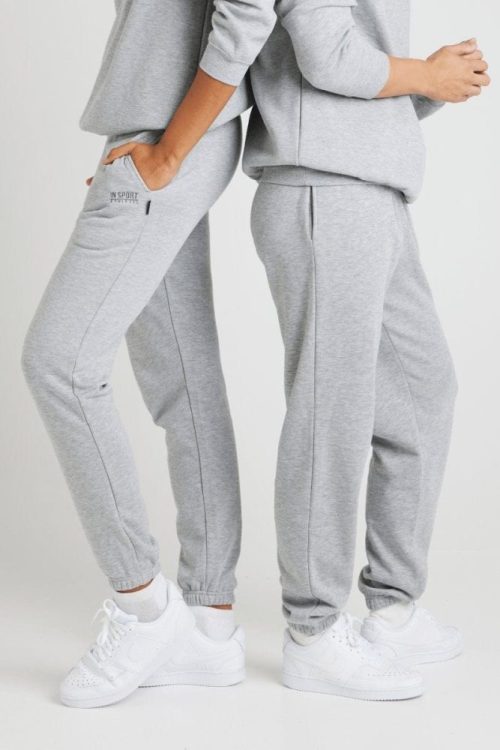 INSPORT INSPORT UNISEX ALASKA GREY ELASTIC LEG TRACKPANTS - INSPORT