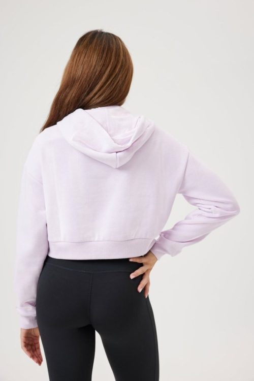 insport womens carla cropped lavender purple hoodie 402514