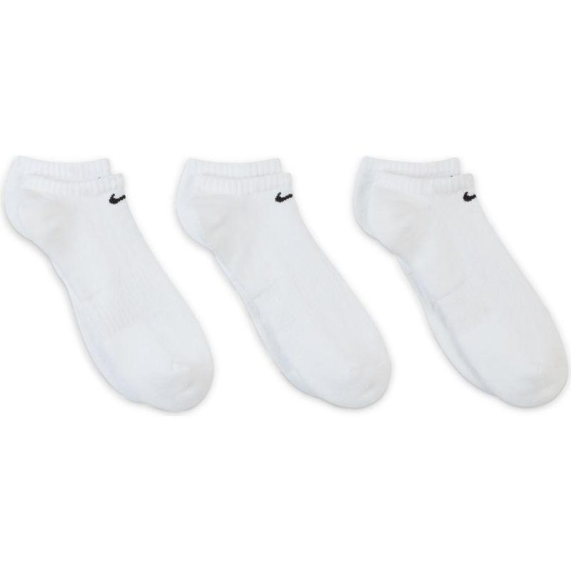 nike everyday cushioned training white no show socks 3 pairs 519671