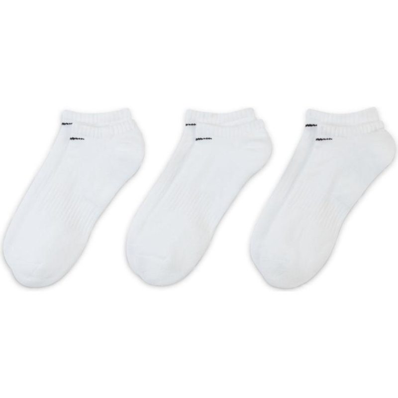 nike everyday cushioned training white no show socks 3 pairs 938793