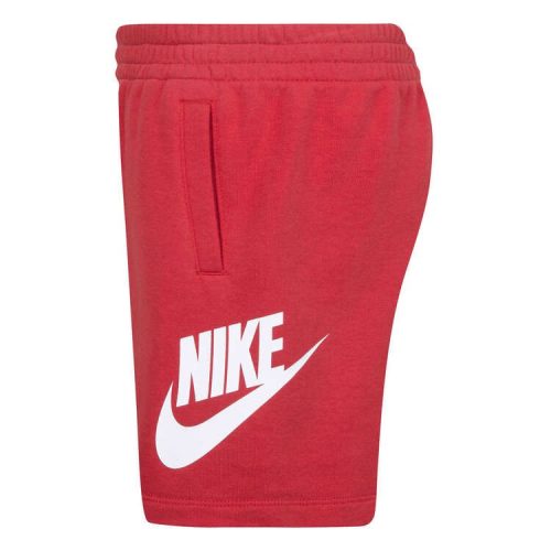 nike junior club ft red shorts 901656