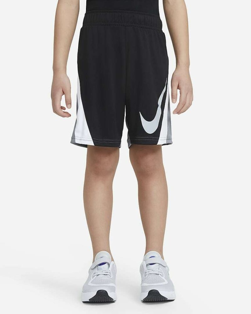 nike junior dri fit colourblock black shorts 191318