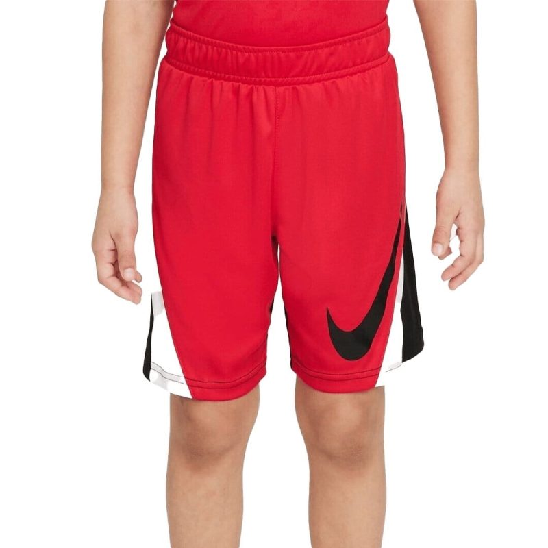 nike junior dri fit colourblock red shorts 721652